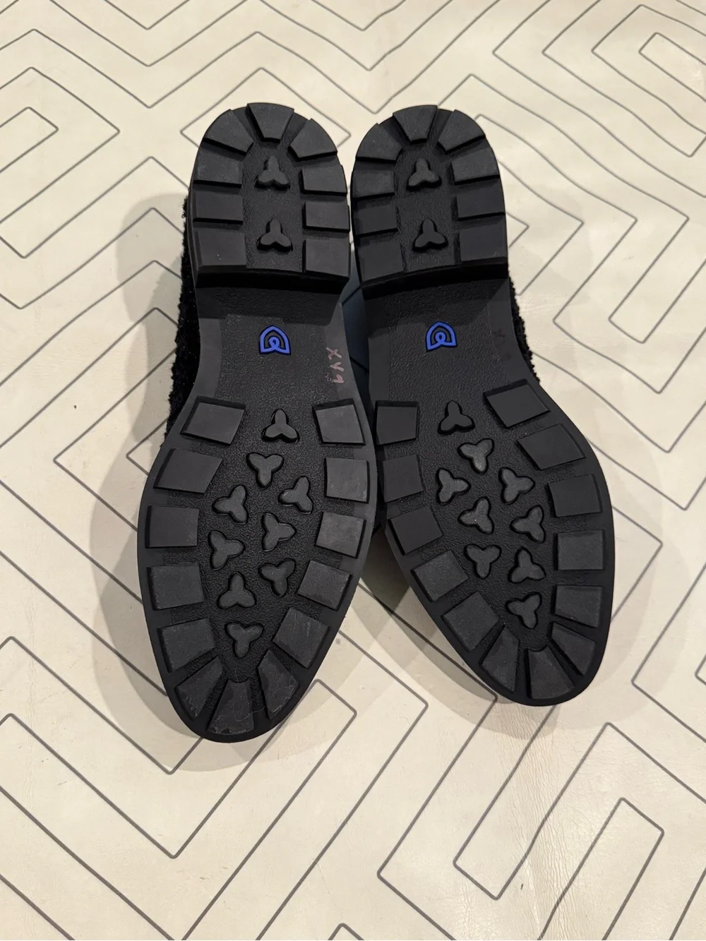 New Rothy's Lug Loafer in Boucle Black